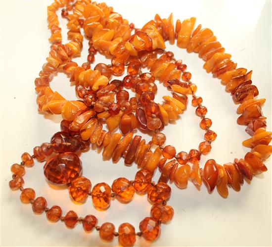 2 amber necklaces